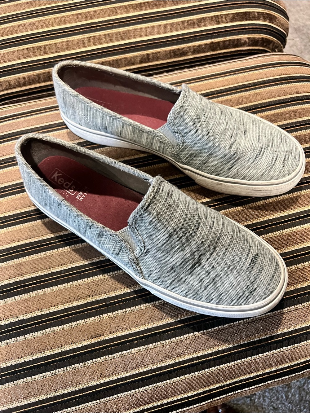 Keds Men's Light Gray Slip-On Canvas Loafers